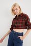 Women's Burgundy Black Plaid Lumberjack Shirt - 2