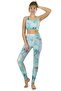 High Waist Digital Print Bottom Top Tights and Bustier Set C-1112