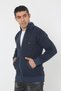 Baba Super Battal Knitwear Zippered Knitted Cardigan Sweater