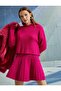 High Waist Pleated Knitwear Mini Skirt - 2