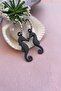 Matte Smoked Color Antiallergic Seahorse Earrings - 2