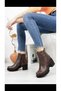 Women's Genuine Real Leather Thick Heeled Boots - 2