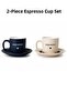 2-Piece Espresso Cup Set – Porcelain Coffee Cup and Saucer Set