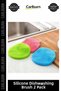 Special Production Flexible and Durable Kitchen Cleaning Utensils Hygienic Silicone Dishwashing Sponge 2 Pieces