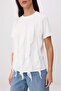 Ekru Düz Regular Bisiklet Yaka Standart Kol Kısa %100 Pamuk Örme T-Shirt TWOSS26TS00216 - 4
