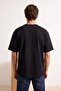 Black Oversize/Wide Cut Printed 100% Cotton T-Shirt Tmnss26Ts00052 - 3