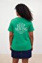 Green Back Printed Relaxed Fit Knitted Oversize T-Shirt Tbbss25Bf00059 - 3