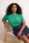 Green Back Printed Relaxed Fit Knitted Oversize T-Shirt Tbbss25Bf00059