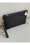 Star Embroidered Quilted Portfolio Bag with Chain Strap Evening Dress Clutch En30 Size19 - 2