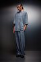 Men's Gray Oversized Washed Effect Basic Tshirt - 6