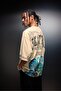 Men's Beige Brutal Romaticism Printed Oversized Tshirt - 3