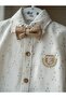Boy's Bow Tie Top and Bottom Set - Camel - 2