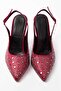 Satin Stone Pointed Toe Red Color Women's Thin Heeled Evening Dress Shoes