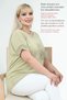 Women's Plus Size Summer Top High Quality 100% Cotton Linen Woven Embroidery and Mesh Detail Blouse Short Sleeve Comfort Fit Mom T-Shirt - 5