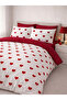 Double Duvet Cover Set Cotton Heart Red - 2