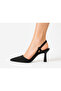 Black Heeled Sitiletto Shoes - 4