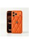 Apple iPhone 17 Pro Compatible Case Camellia Leather Case Orange