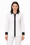 Stylish Elite Shirt with White Collar Cuff Placket Detail