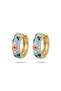 Steel Blue Enamel Hoop Earrings