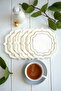 Milano 6-Piece Special Embroidered Coffee Presentation Napkins, Cocktail Napkins, Party Napkins-Silver/Gold - 3