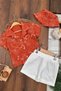 Baby Boy Muslin Hawaiian Floral Printed Safari Hat Short Sleeve Shorts Summer-Birthday Set - 2