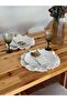 6-Piece Natural Raw Linen Round Placemat with Ruffle Detail American Style Table Mat - 4