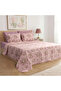 Double Floral Patterned Multi-Purpose Bedspread & Pique Set with 4 Pillowcases and Elastic Sheets - 3
