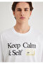 Keep Calm Printed White T-Shirt Loose Fit / Loose Relaxed Cut 0612463 -620 - 5