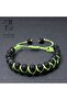 Lava Stone Double Row Knitted Bracelet 8 mm (Green String)
