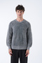 Round Neck Washed Knit Sweater - 4