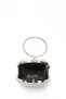 Women / Girls Silver Stone Long Chain Evening Dress Bag with Hand and Shoulder Strap - 4