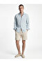 Regular Fit Button-Down Collar Long Sleeve Linen Shirt - 3