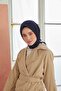 Miray Plain Cotton Scarf - Navy Blue - 2