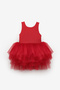 Baby Girl Ballerina Dress with Red Tulle Skirt - Ines