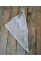 Handmade Lace Cotton Fabric - Lace Detail - Elastic Bandana - Vintage Triangle Style - 3