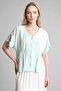 Relax Fit V-Neck Crinkle Viscose Short Sleeve Shirt H3456Ax26Sm - 3