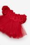 Red Rose Detailed Baby Girl Dress - Elina - 3