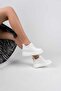 Women's White Hidden Heel 8cm Height Increasing Sports Shoes - 4