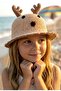 Mini Teddy Smile 4-7 Years Old Girls Straw Hat - 3
