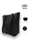 Black Tote Genuine Leather Women's Shopping Handbag and Shoulder Bag - 7
