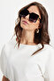 Women's Slim Fit Tight-Fitting Short Bat Sleeve Thin Belted Zippered White Blouse Shirt - 3
