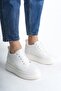 Women's White Hidden Heel 8cm Height Increasing Sports Shoes - 7