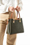 Jn-037 Women's Handbag Multi-Compartment Hand and Shoulder Strap Bag Green-burgundy - 3