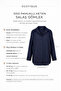 Women's Navy Blue Linen Shirt Loose Oversized Shirt with Pockets 100% Cotton - 6