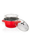 Fry Crispy Frying Pan 22 cm 3 Pieces-Red - 3