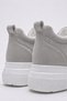 Cloudlift Women's Hidden Heel Sneaker Suede Gray Daily Comfortable Sports Shoes Height Increasing 8cm - 5