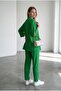 Women's Light Green Kimono Wrap Top and Bottom Set - 3