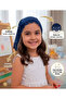 Girl's Dark Blue Triangle Hat E Stretchy V Viscose Fabric D Lace I Triangle Hat with Flower Detail (2-9 Years) - 6