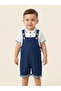 Summer Salopet Short Leg Lycra Jeans Polo Collar Combed Cotton Baby Boy Set