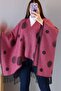 Women's winter double-sided poncho shoulder 140x140